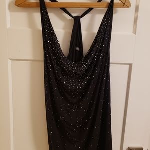 Sparkly flowy black dressy tank